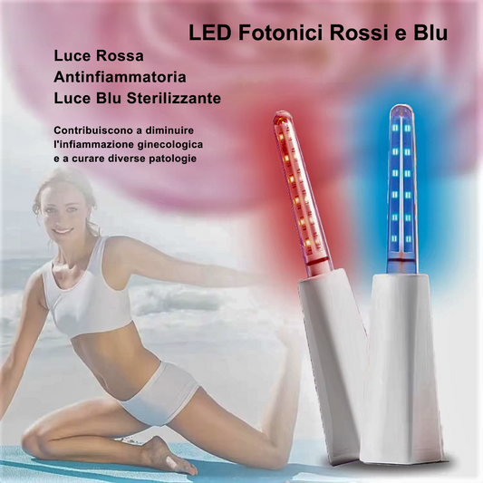 Dispositivo de terapia ginecológica con LED fotónicos azules y rojos
