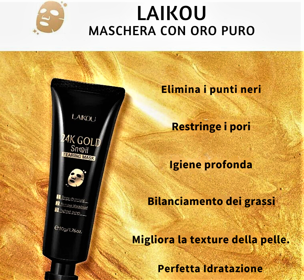 Mascarilla de belleza con colágeno, oro de 24 quilates, baba de caracol y raíz de ginseng