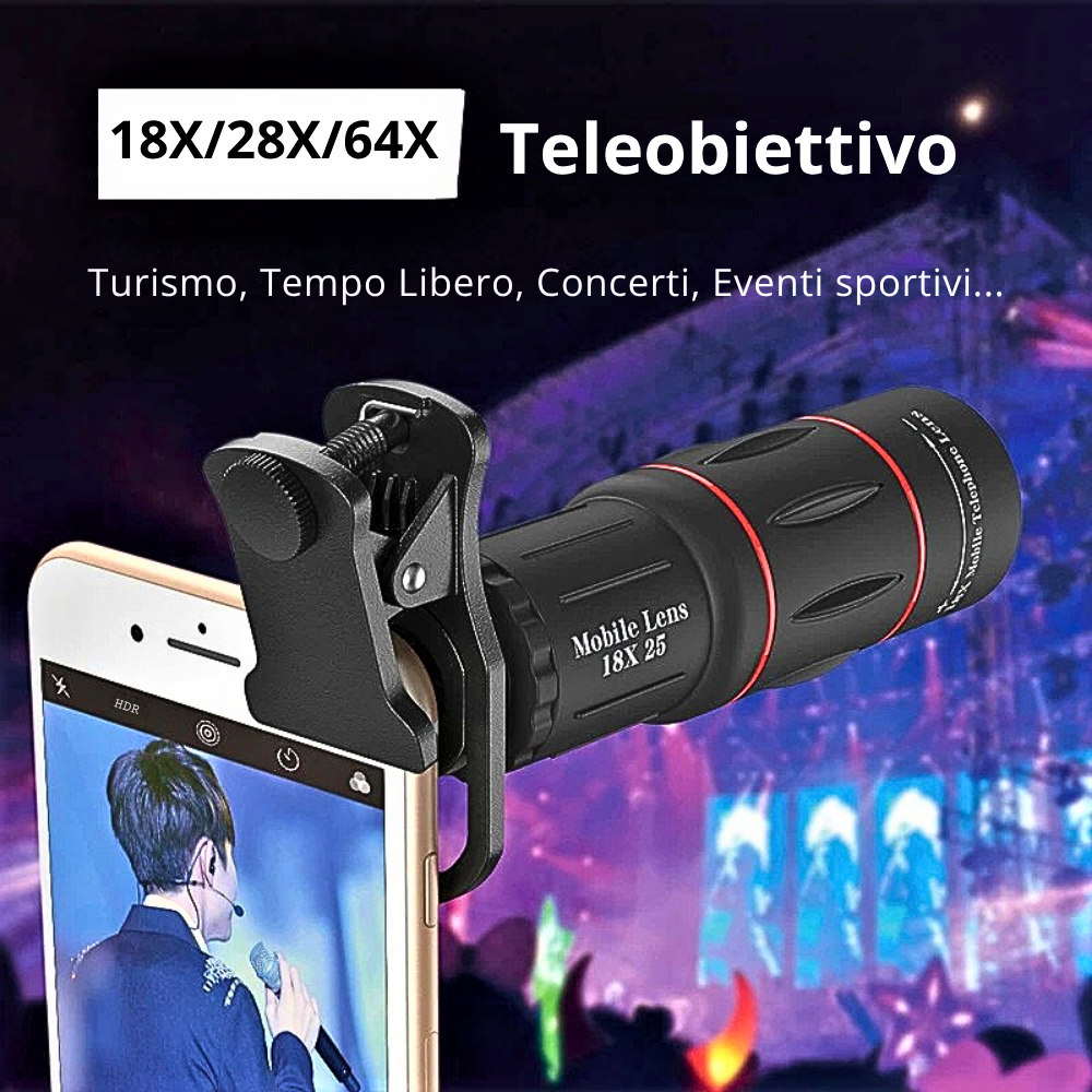 Teleobiettivo Professionale per Smartphone con Zoom Ottico fino a 64X