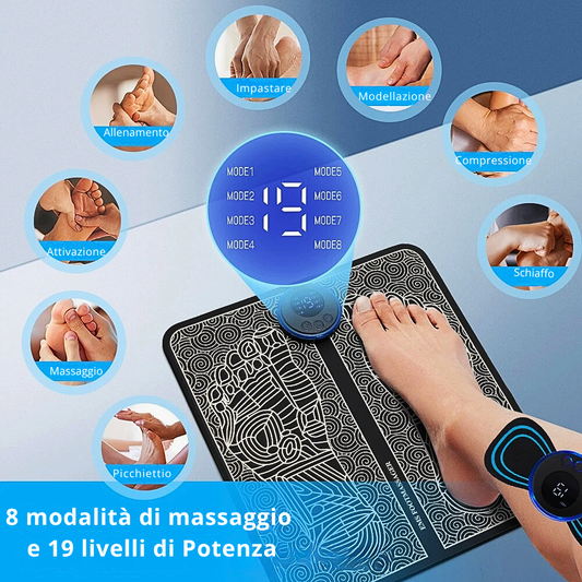 Tappetino per Riflessologia Plantare con Elettrostimolazione