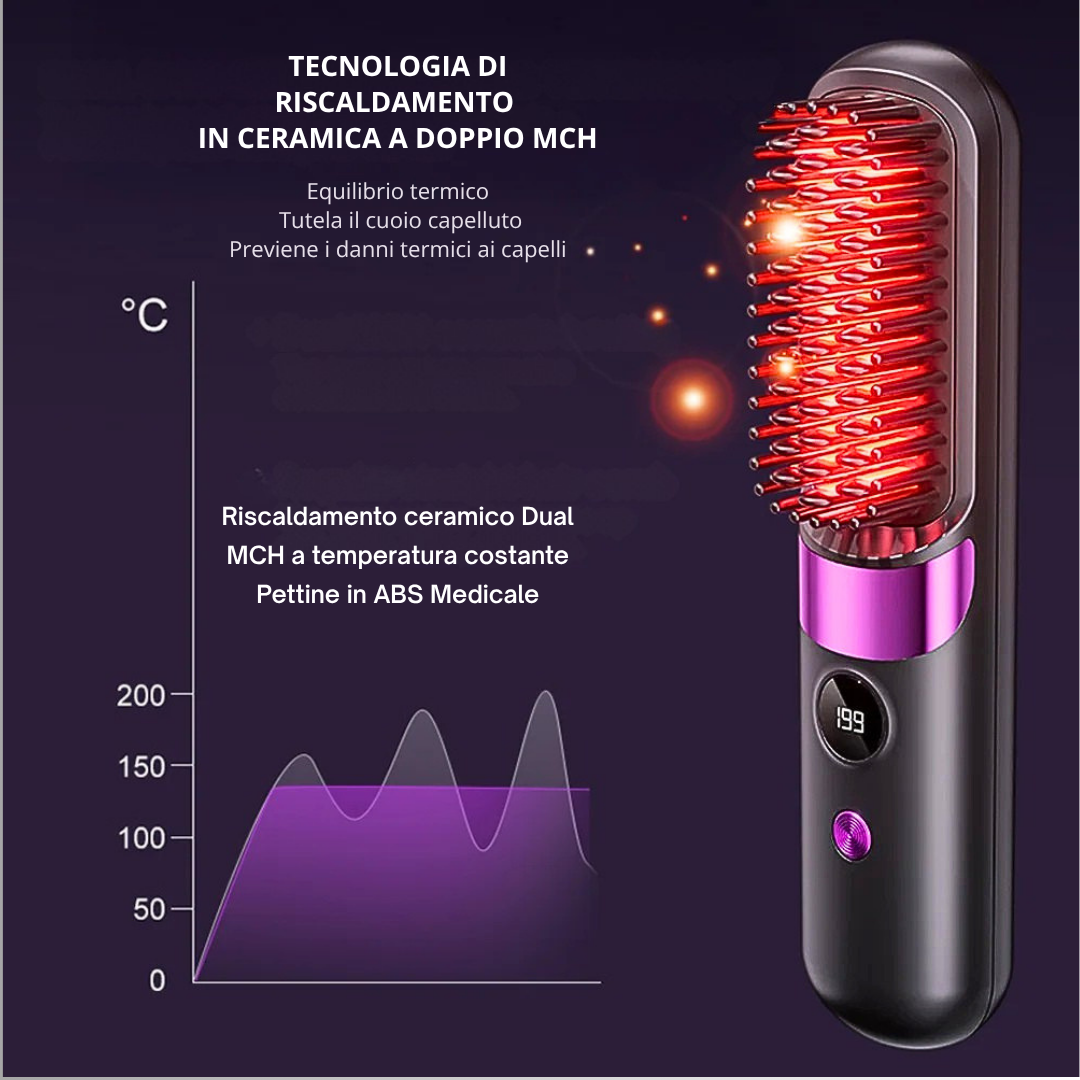 Spazzola Wireless Modellante agli Ioni Negativi