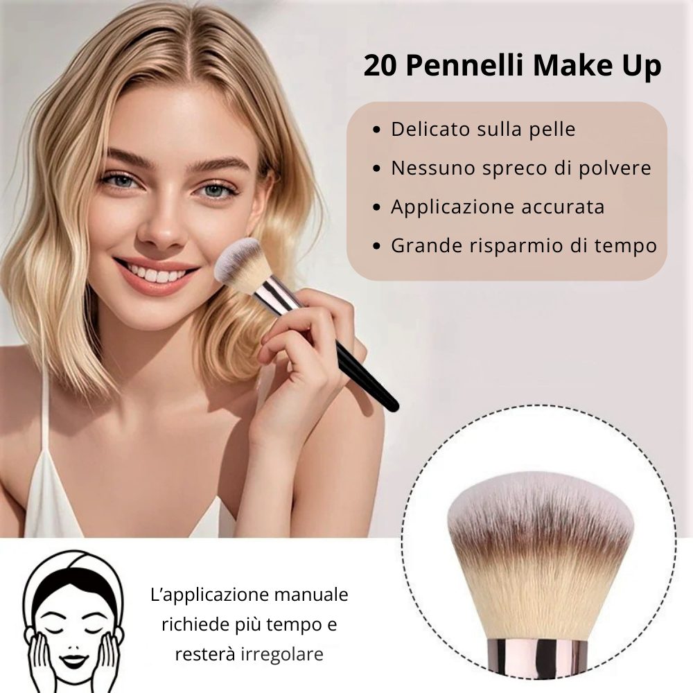 Set Professionale Completo di Pennelli per Make up con Accessori