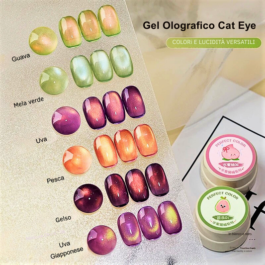 Smalti Gel Glitterati ad Effetto Olografico "Occhio di Gatto"