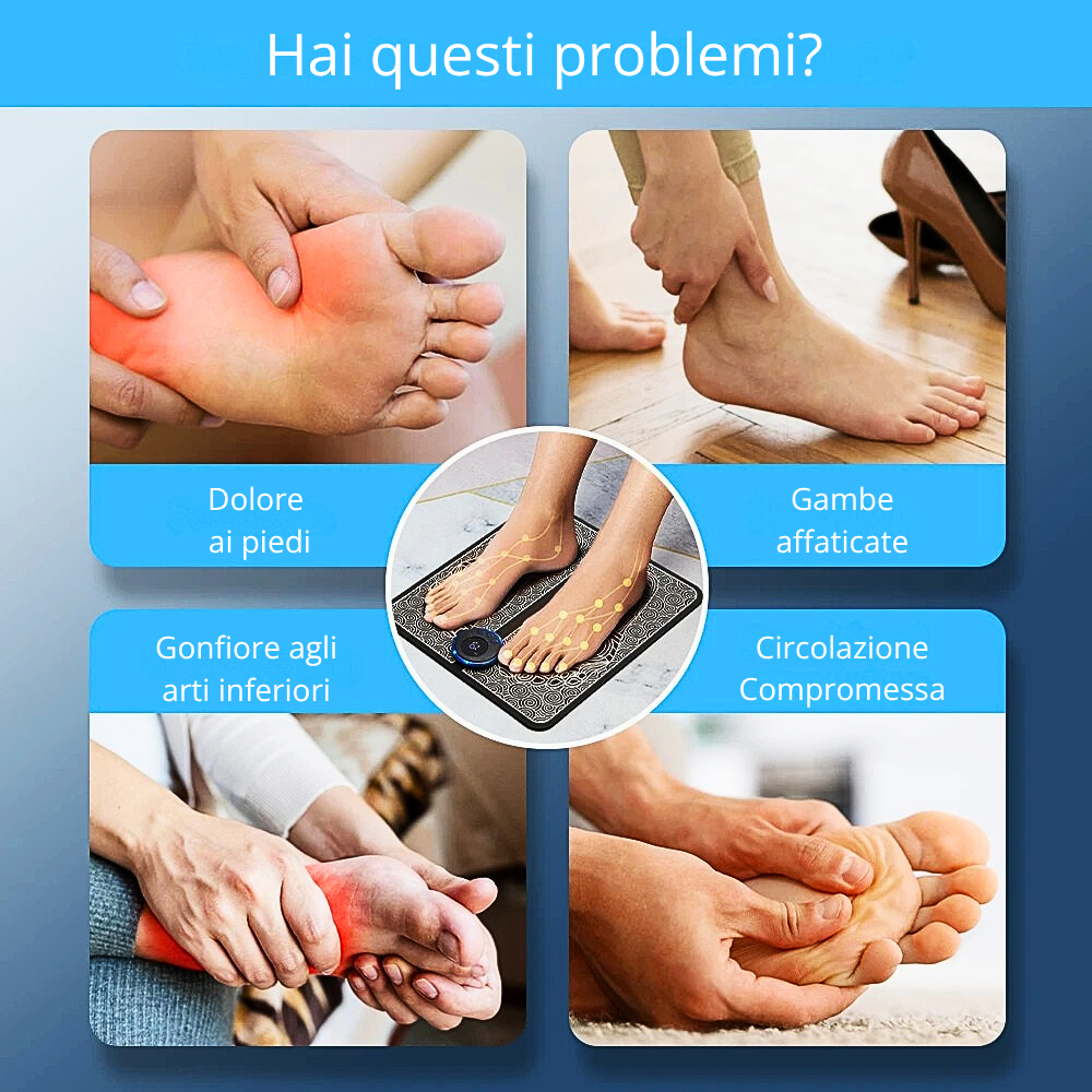 Tappetino per Riflessologia Plantare con Elettrostimolazione