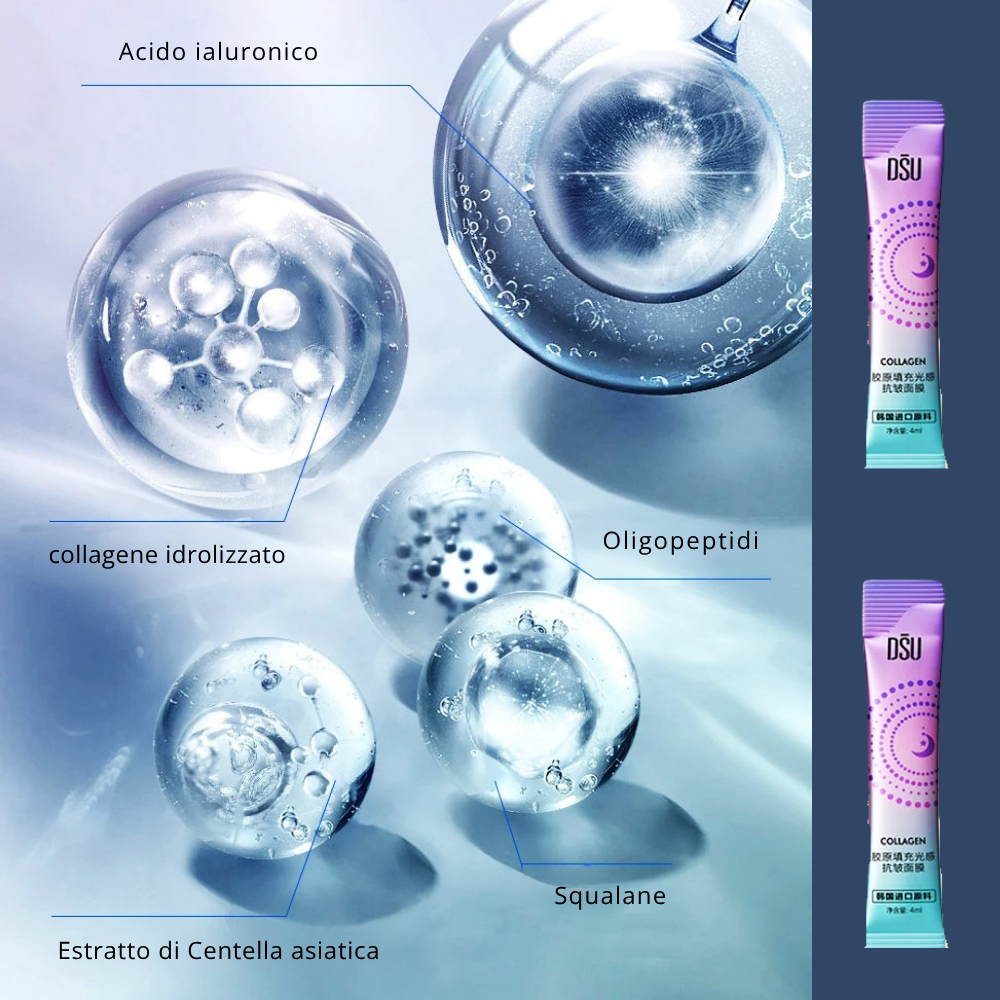 Maschera Notte con Acido Ialuronico, Collagene, Centella e Squarane