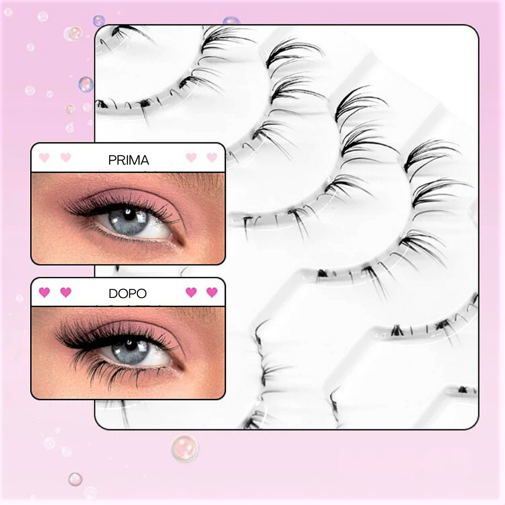 Set di 10 Paia di Extension Ciglia Inferiori