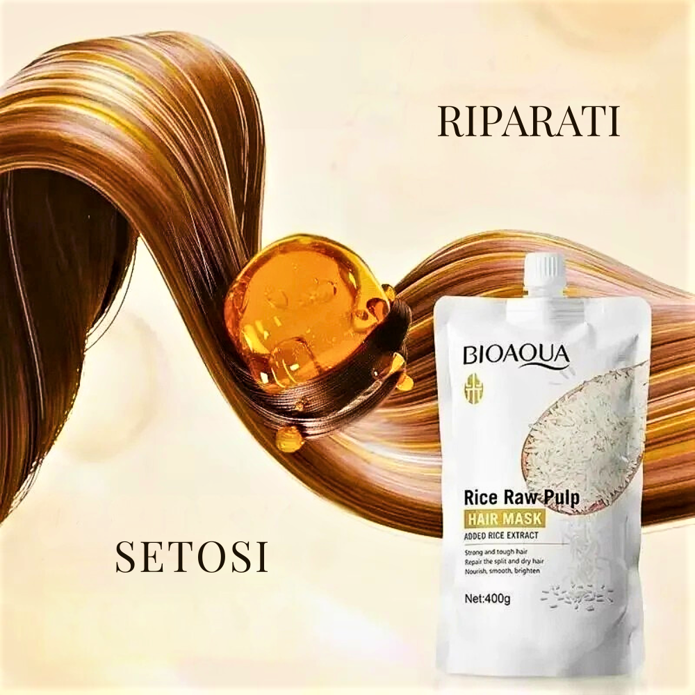 Maschera all'Estratto di Riso bianco, Maca, Collagene e Cheratina