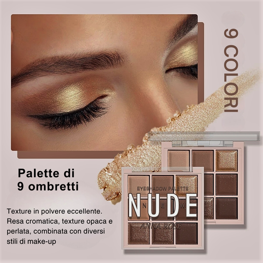 Palette Ombretti 9 Colori – Eleganza Naturale, Luce Sofisticata