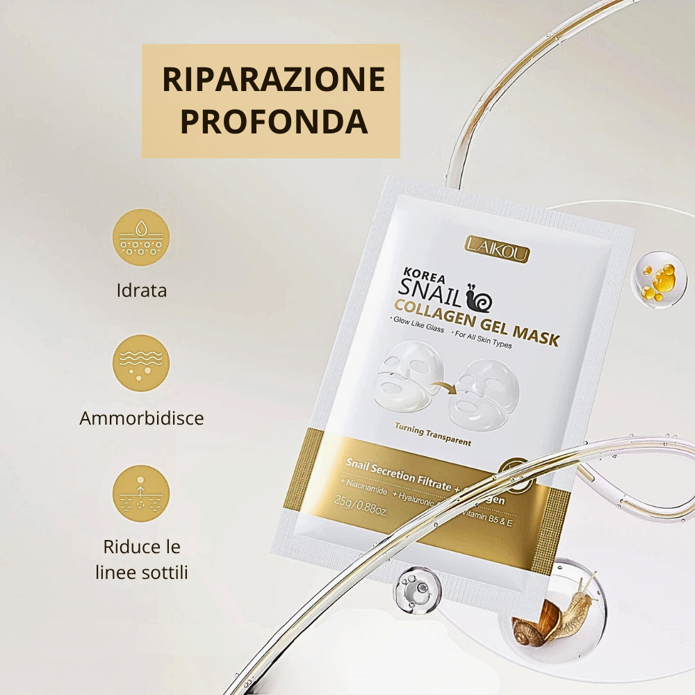 Maschera al Collagene di Bava di Lumaca e Acido Ialuronico