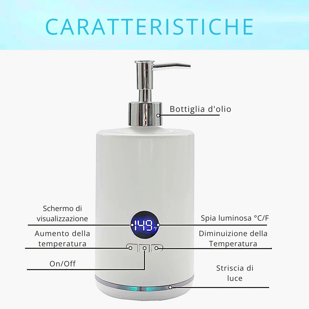 Dispositivo di Riscaldamento per Oli da Massaggio e Principi Attivi
