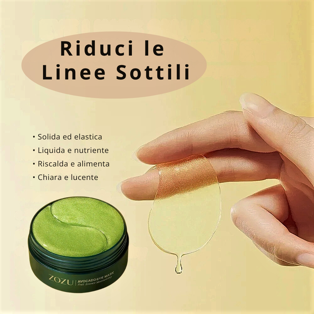 Maschere per Occhi alla Centella con Estratto di Avocado o Oro Puro
