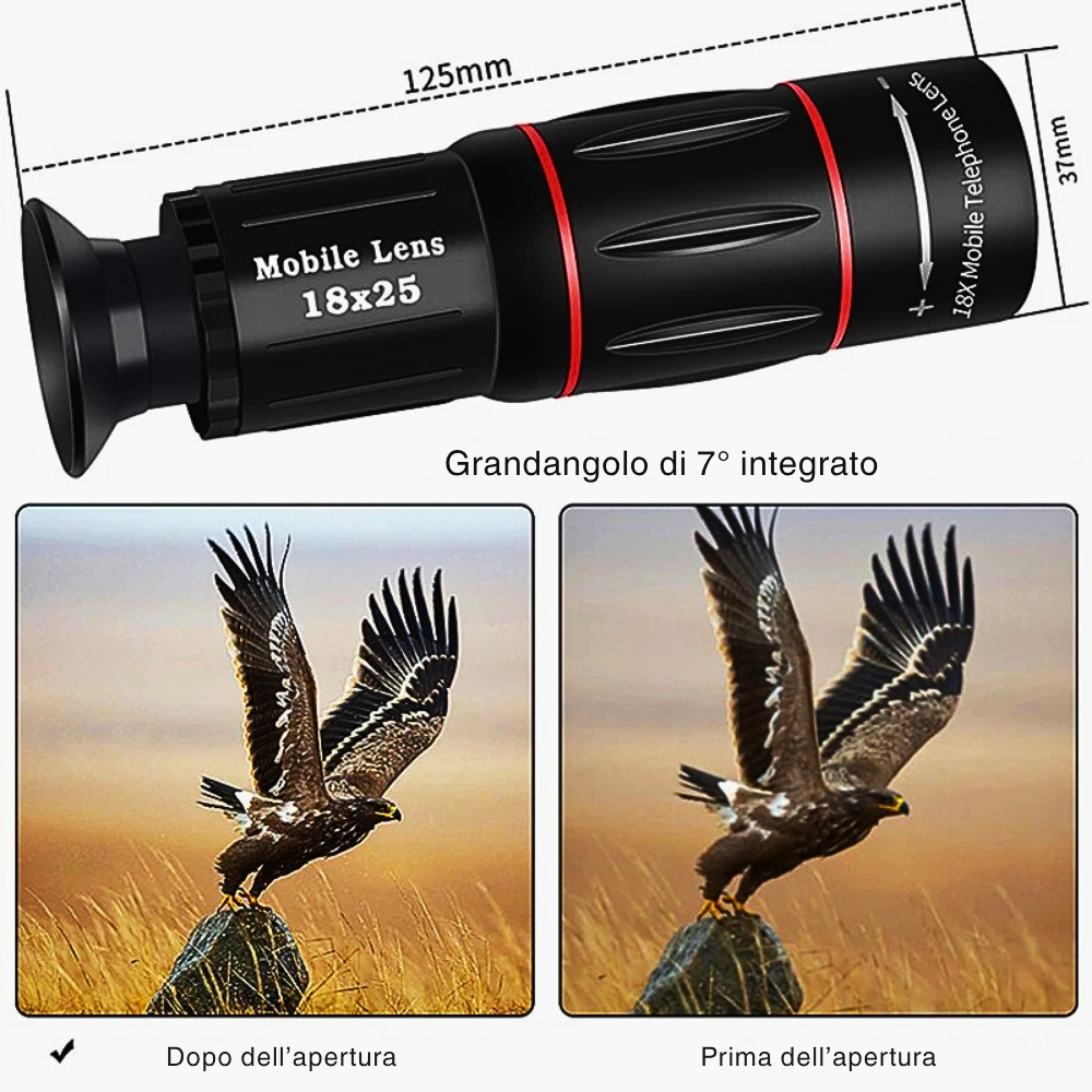 Teleobiettivo Professionale per Smartphone con Zoom Ottico fino a 64X