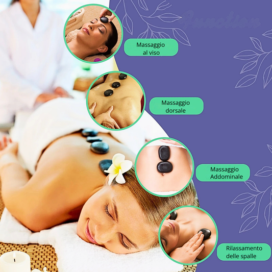 Set Professionale di Pietre in Basalto con Valigetta Riscaldante