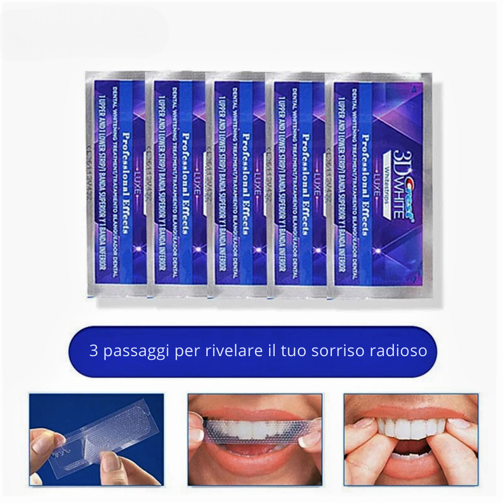 Strisce Sbiancanti per Denti al Carbone Attivo Nano
