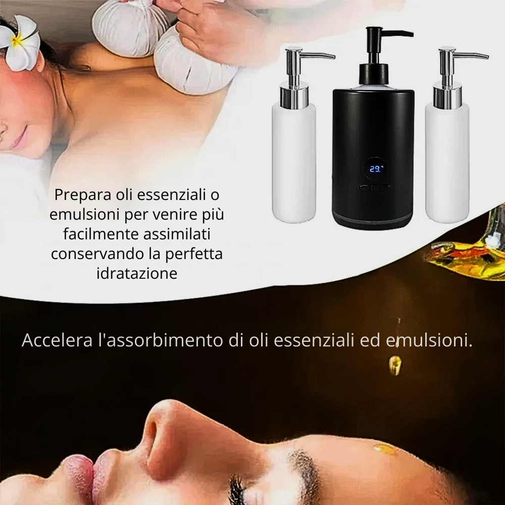 Dispositivo di Riscaldamento per Oli da Massaggio e Principi Attivi