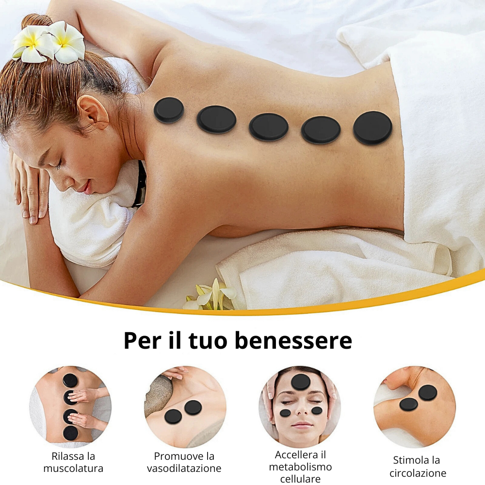 Set Massaggio con Pietre con valigetta Riscaldante