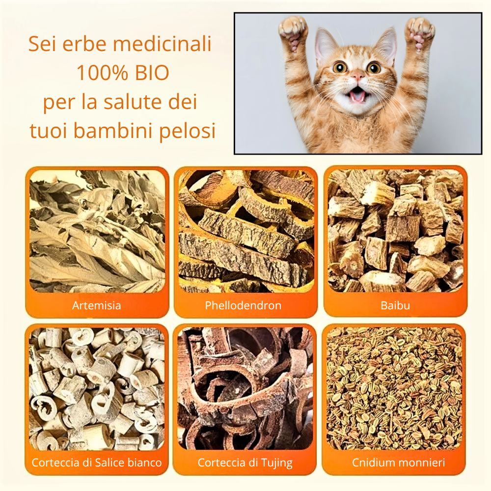 Composto Fitoterapico per la Pulizia e la Salute di Cani e Gatti