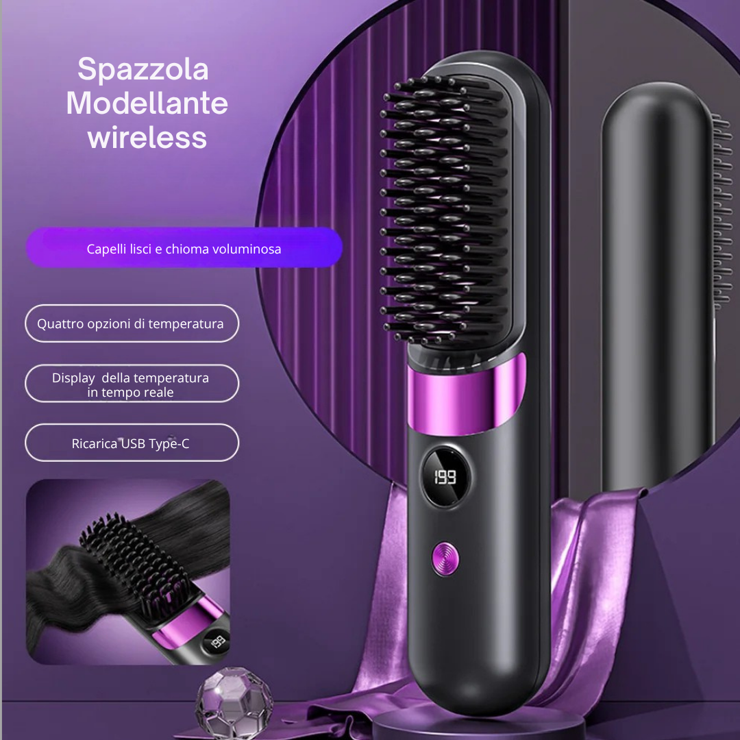 Spazzola Wireless Modellante agli Ioni Negativi