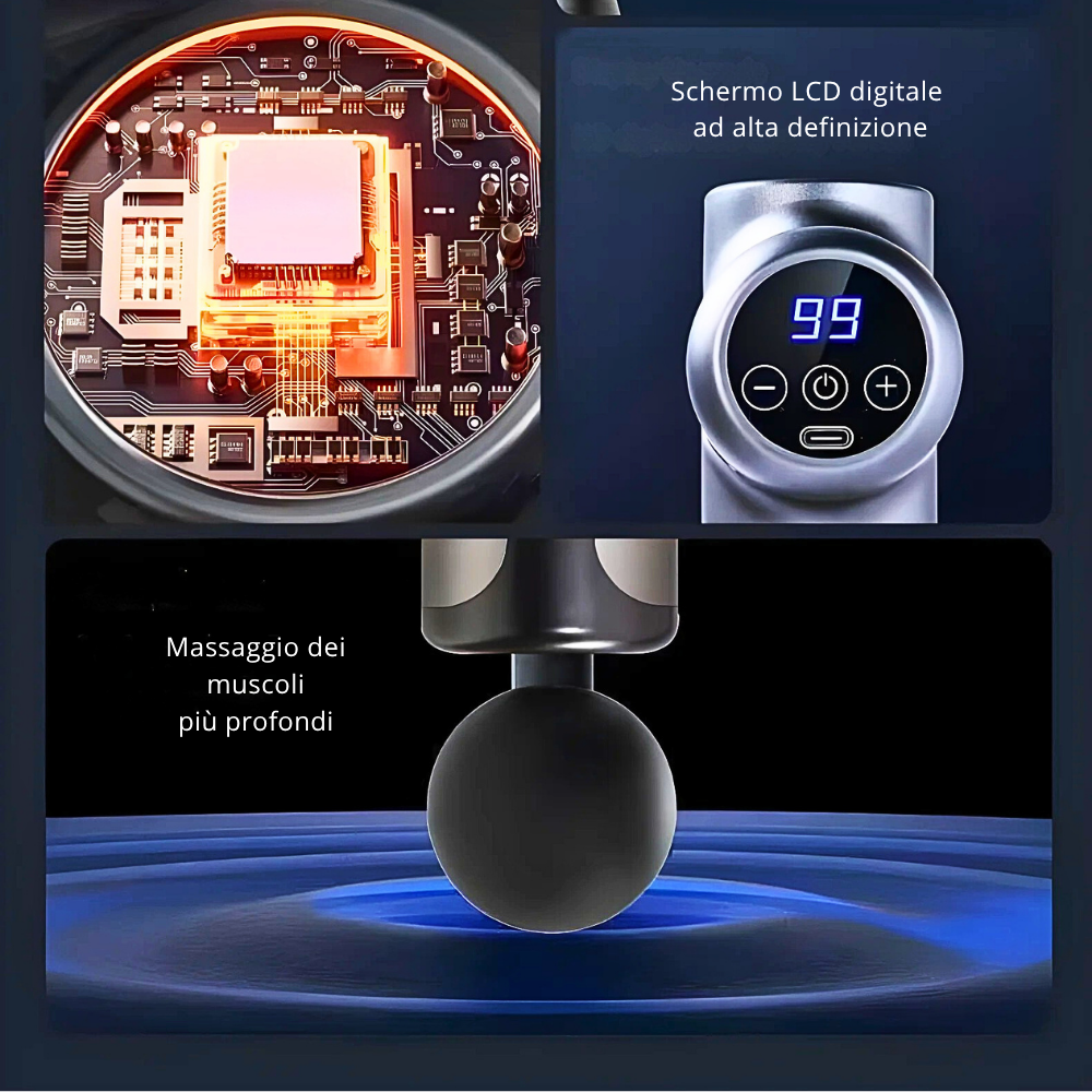 Massaggiatore Professionale con 8 Testine