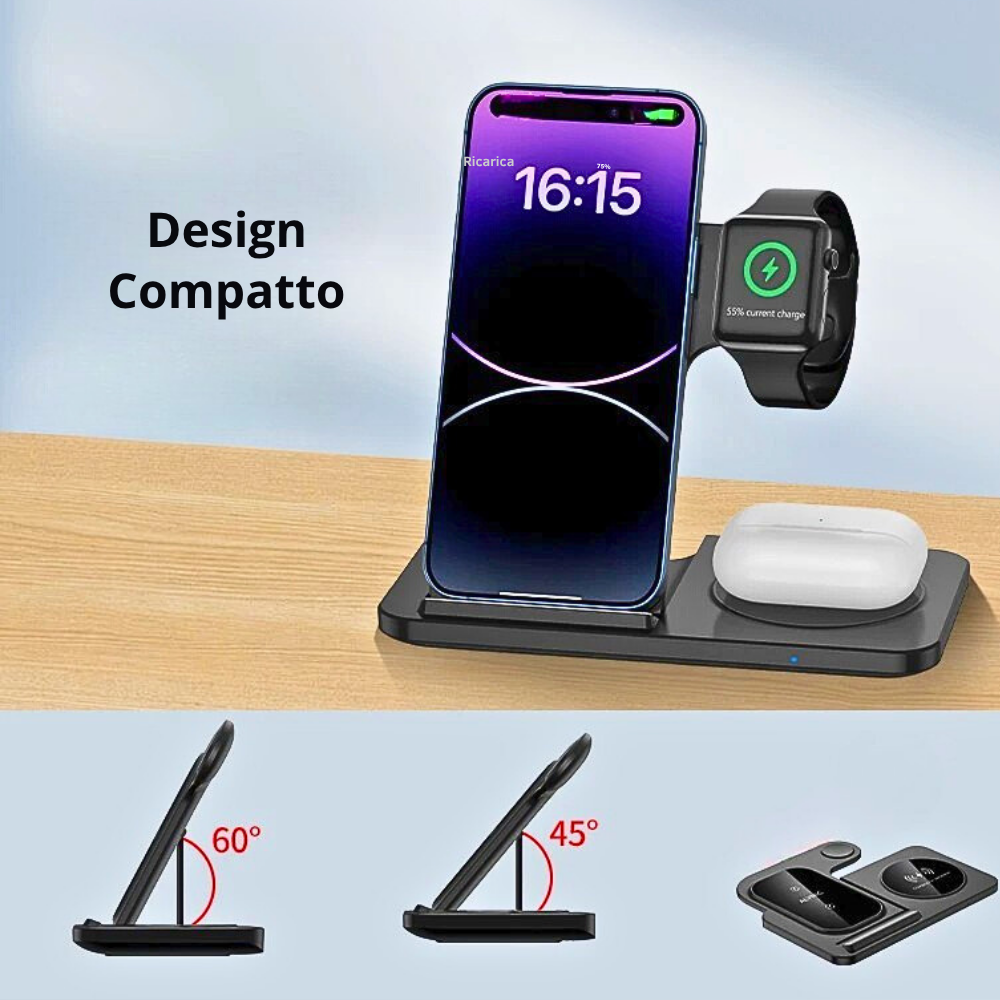 Stazione di Ricarica Wireless da 300W per dispositivi Apple