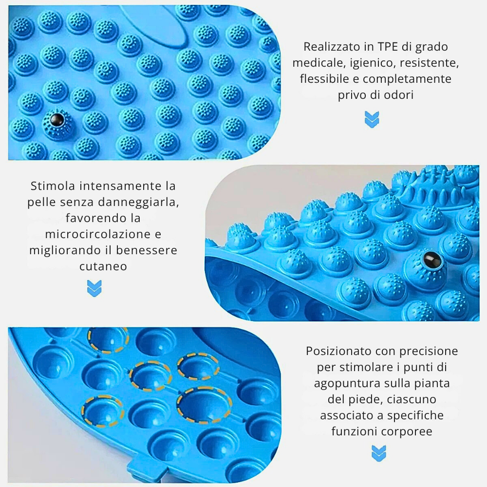 Tappetino Antiscivolo per Massaggio Plantare e Magnetoterapia