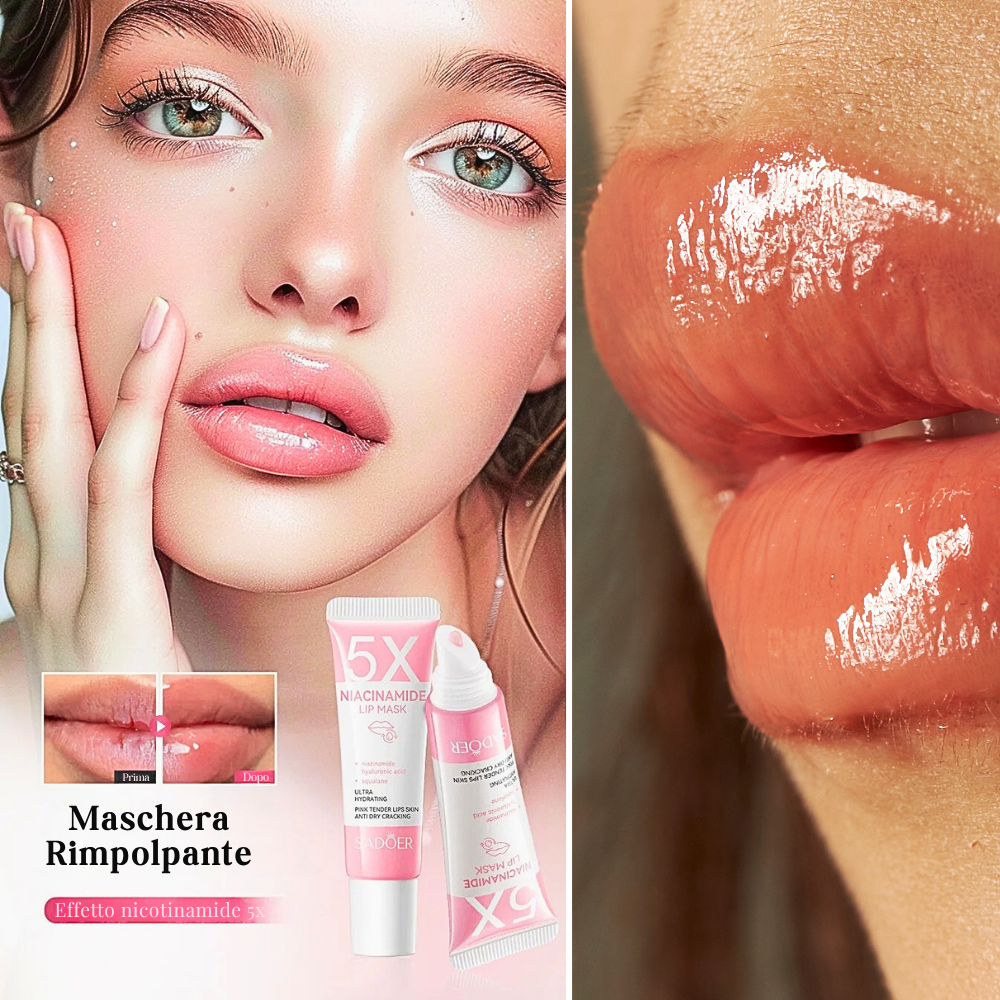 Maschera Labbra Rimpolpante alla Niacinamide 5X