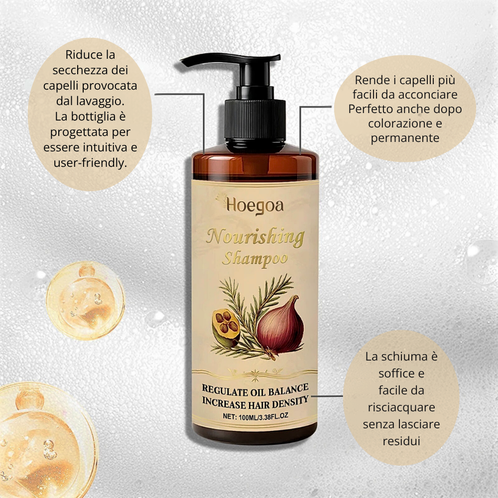 Shampoo Curativo alla Cipolla Rossa, Macadamia e Rosmarino