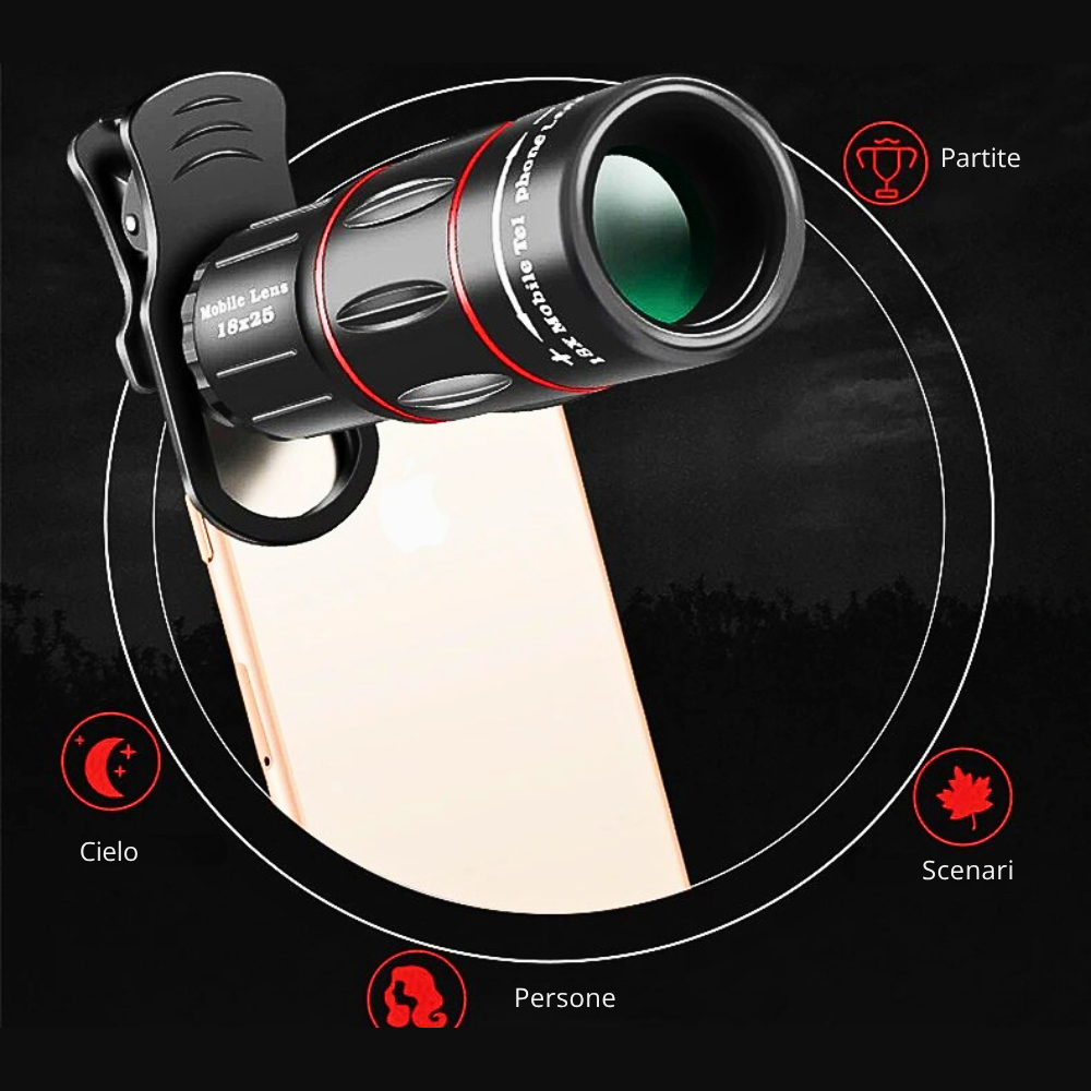 Teleobiettivo Professionale per Smartphone con Zoom Ottico fino a 64X