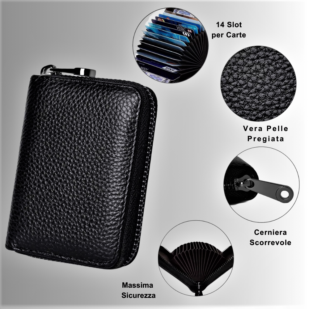 Mini Credit Card Holder in Genuine Cowhide: Elegance and Security