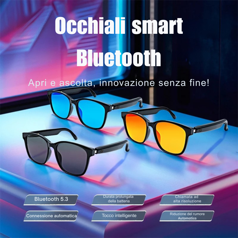 Occhiali da Sole Smart con Bluetooth e Protezione UV400