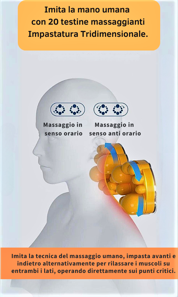 Massaggiatore Professionale Shiatsu con Infrarossi e Assenzio