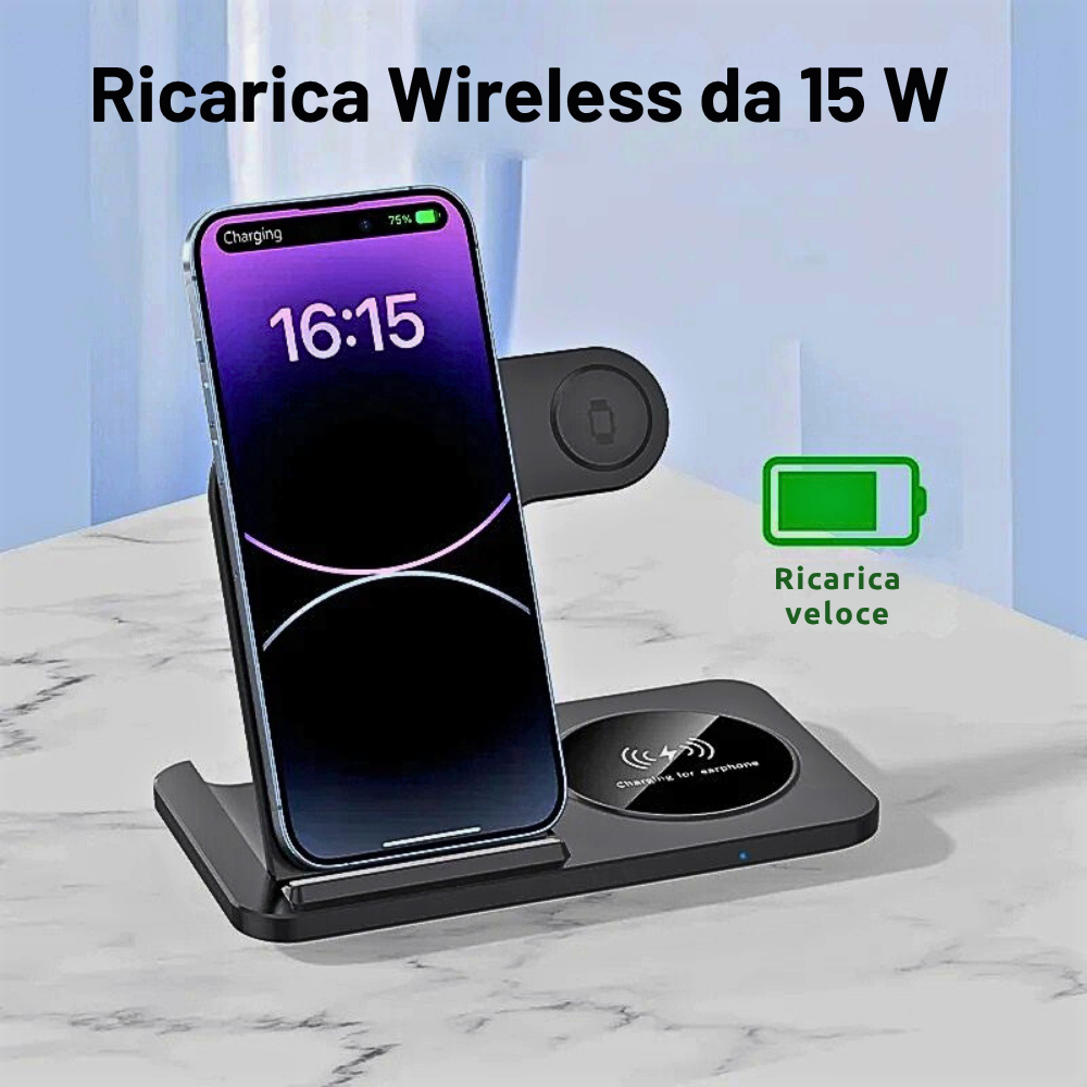 Stazione di Ricarica Wireless da 300W per dispositivi Apple