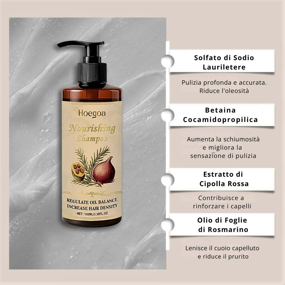 Shampoo Curativo alla Cipolla Rossa, Macadamia e Rosmarino