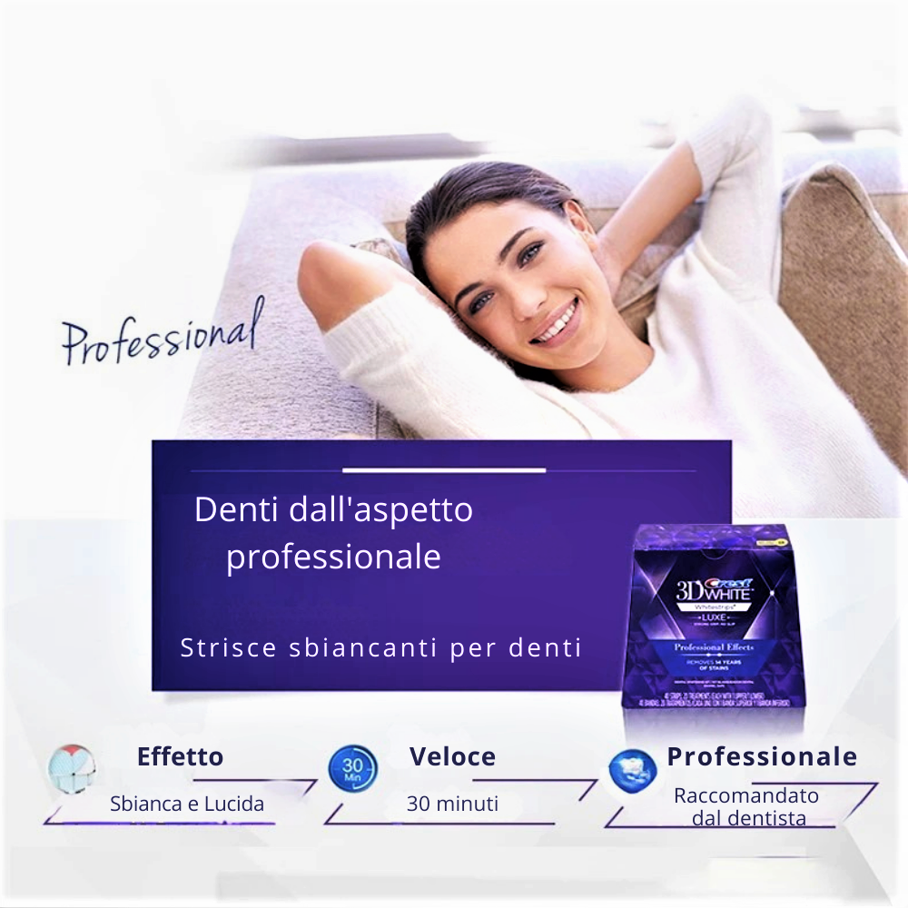 Strisce Sbiancanti per Denti al Carbone Attivo Nano