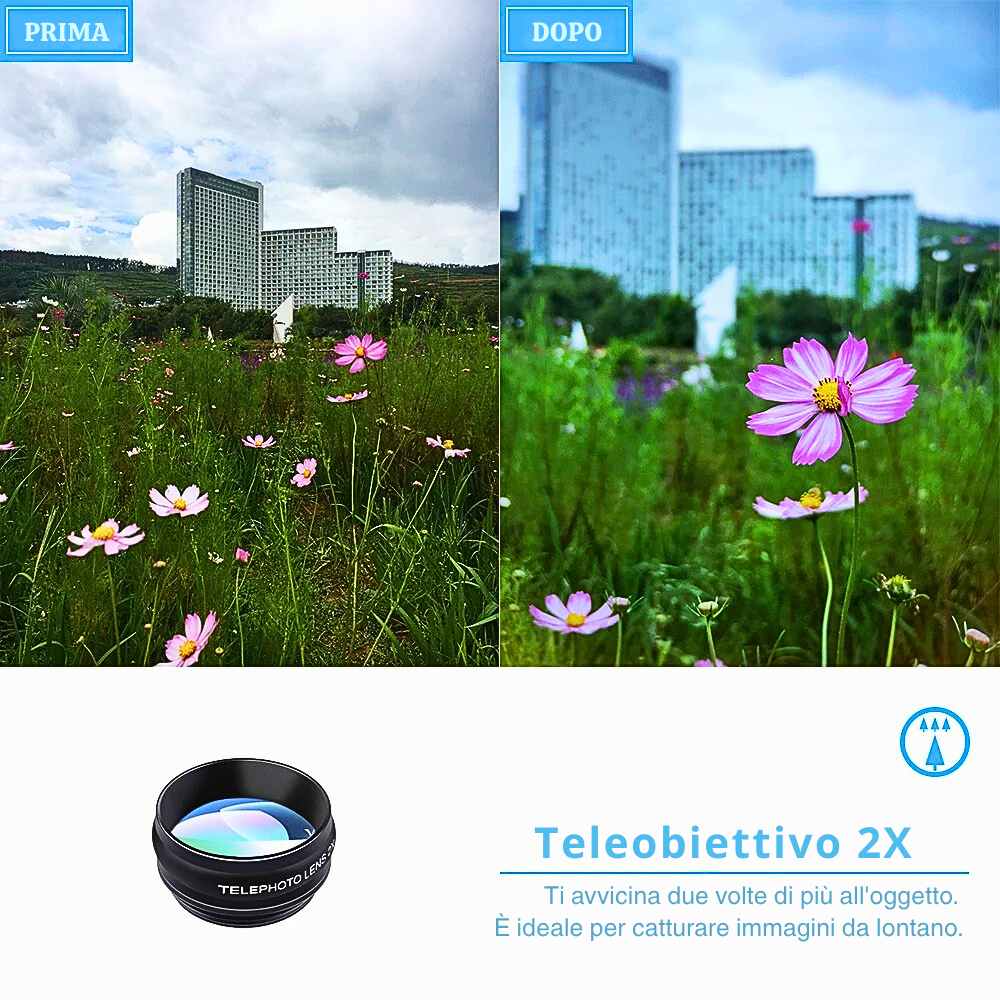 Kit 10 Obiettivi e Filtri Esterni per Smartphone