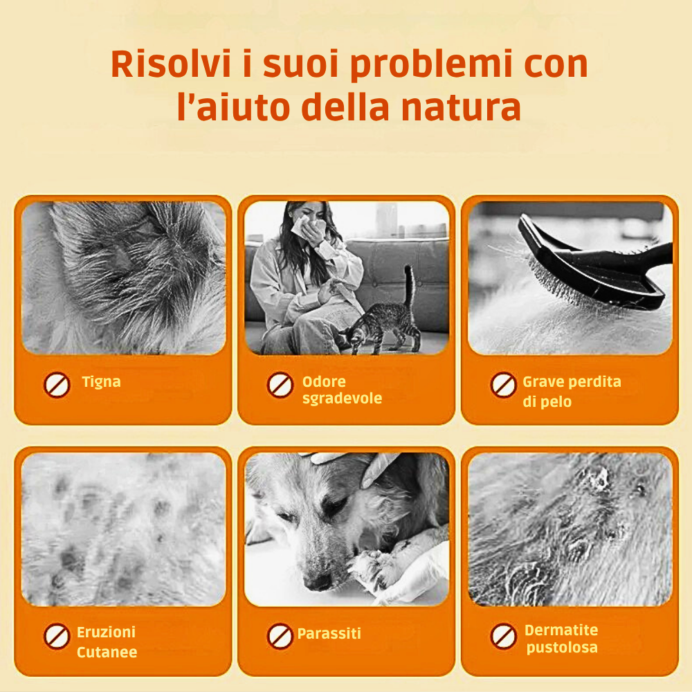 Composto Fitoterapico per la Pulizia e la Salute di Cani e Gatti