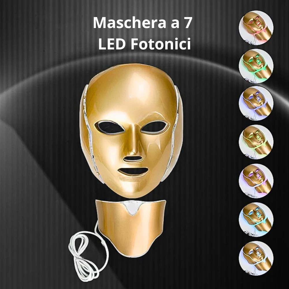 Maschera per Fotobiostimolazione a LED Fotonici 7 colori con EMS