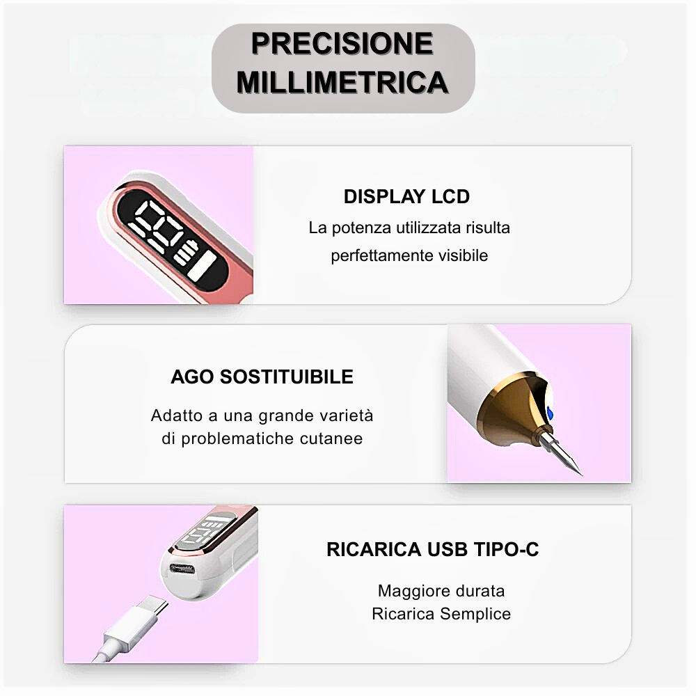 Penna Laser al Plasma  – Rimozione Professionale di Imperfezioni Cutanee