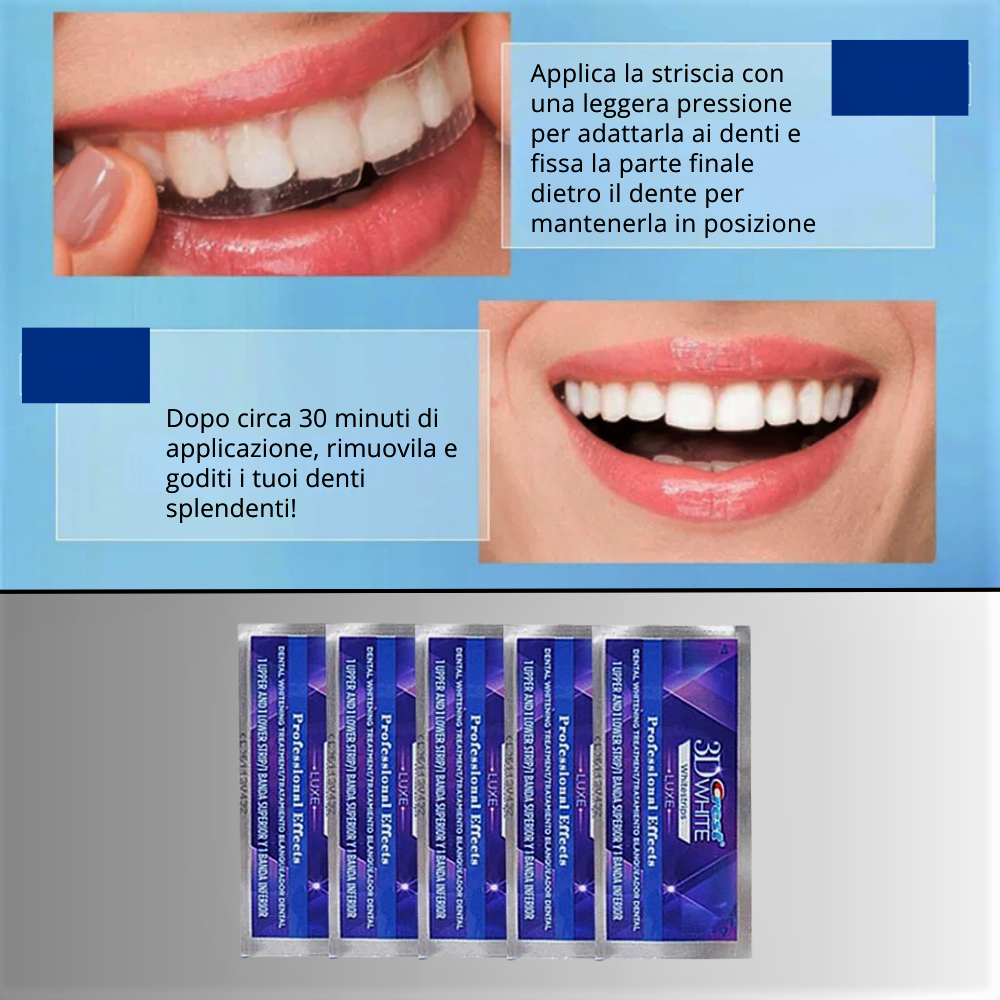 Strisce Sbiancanti per Denti al Carbone Attivo Nano