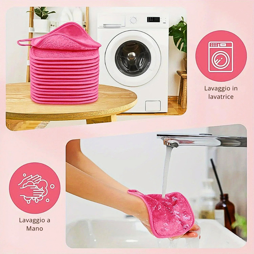 Set 12 Salviette Struccanti in Microfibra