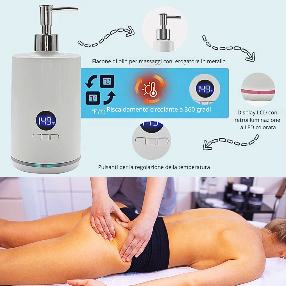 Dispositivo di Riscaldamento per Oli da Massaggio e Principi Attivi