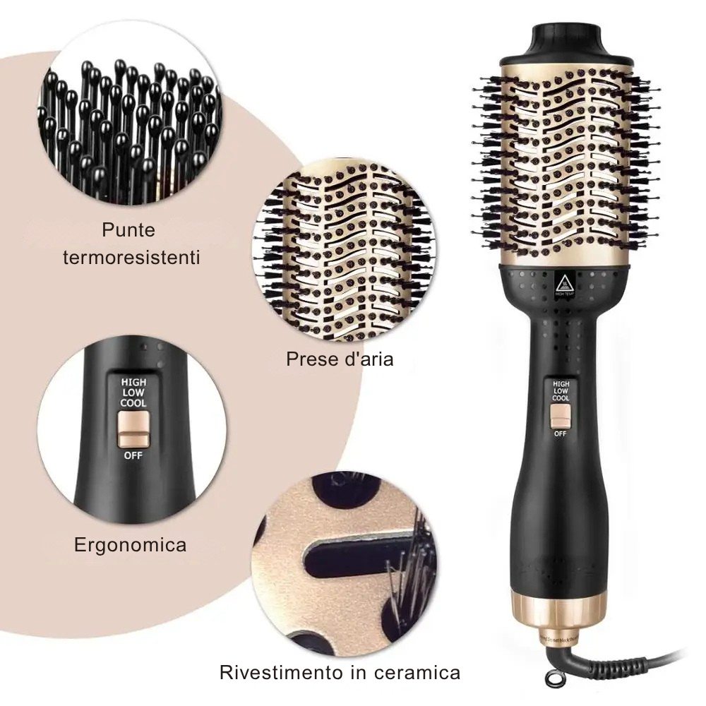 Spazzola Asciugacapelli Professionale 4 in 1