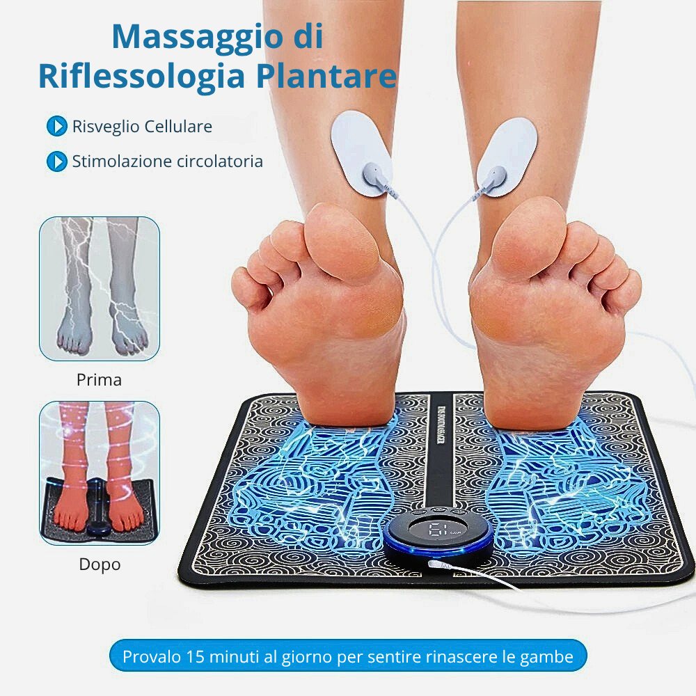 Tappetino per Riflessologia Plantare con Elettrostimolazione