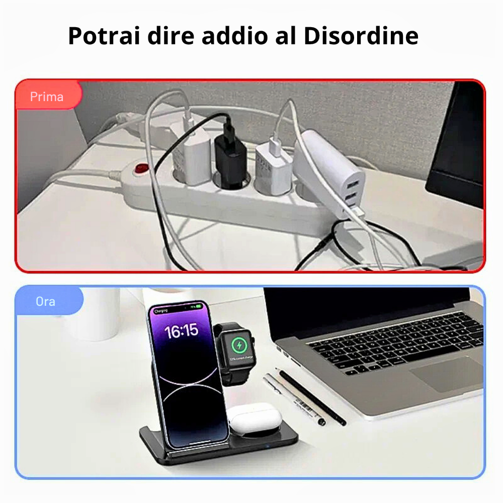 Stazione di Ricarica Wireless da 300W per dispositivi Apple