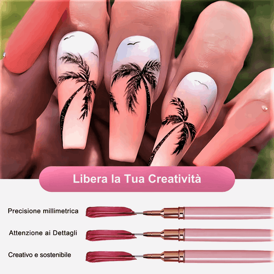 Set Professionale 5 Pennelli per Nail Art e Make-Up: Precisione e Creatività a Portata di Mano