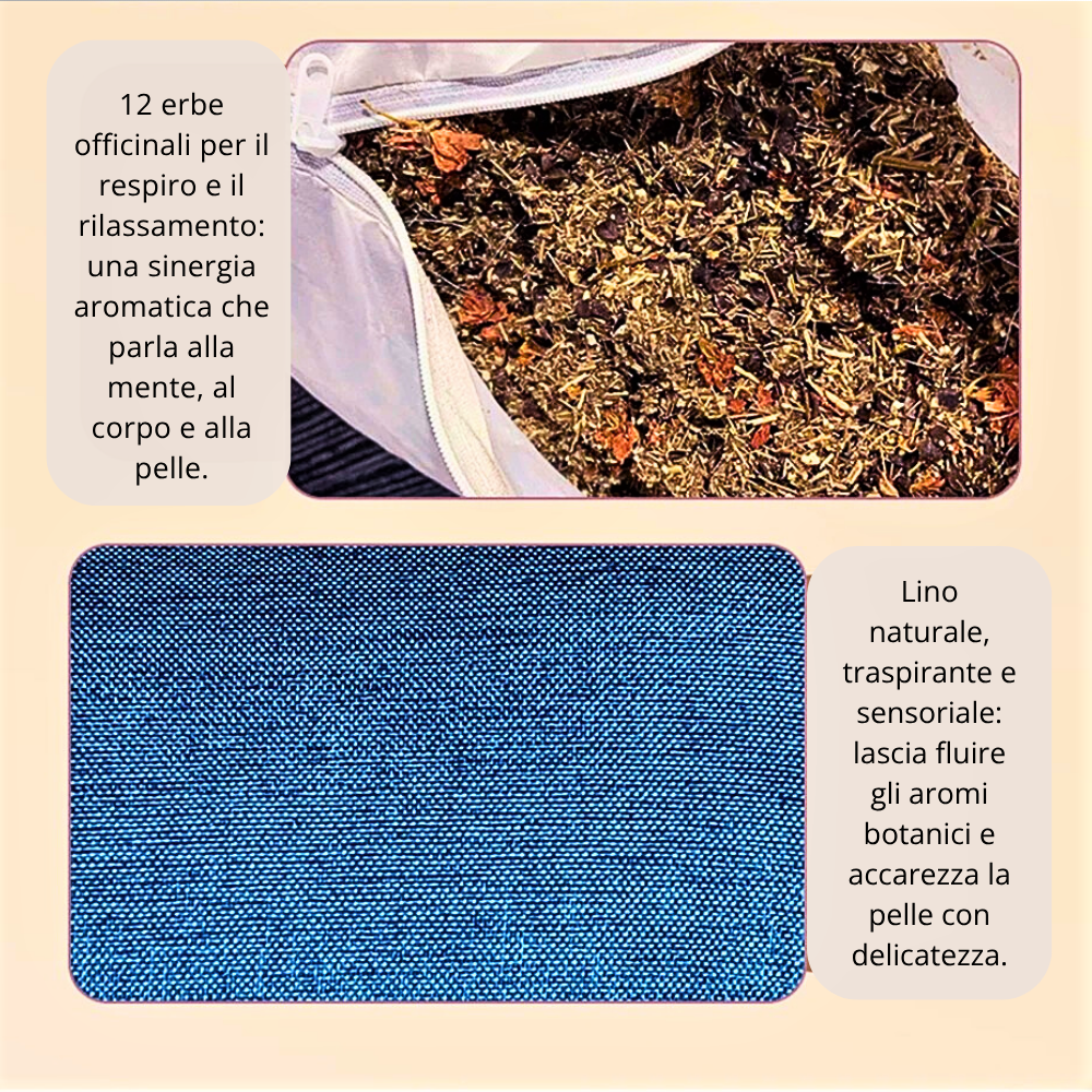 Cuscino Fitoterapico per il Benessere Respiratorio alle 12 Erbe