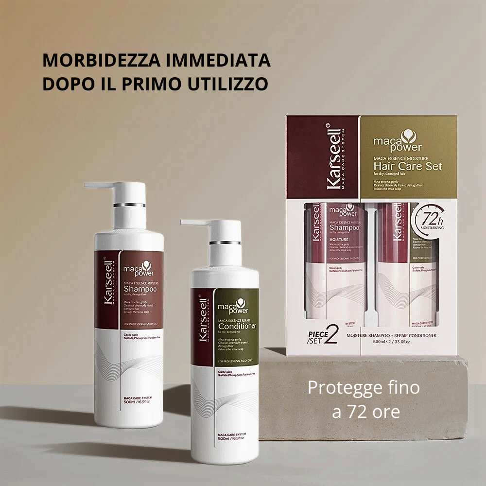 Set Shampoo-Balsamo Medicale/Farmaceutico con Oli Vegetali e Collagene