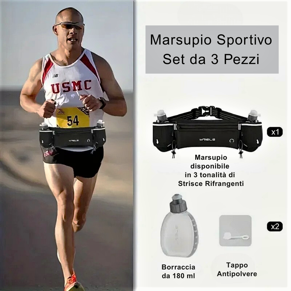 Marsupio Sportivo con 2 Mini Borracce