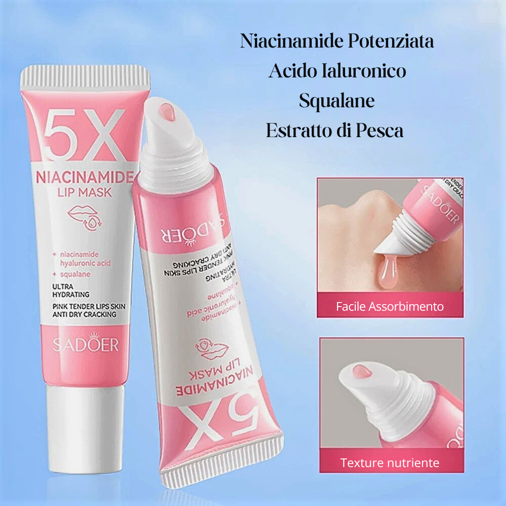 Maschera Labbra Rimpolpante alla Niacinamide 5X