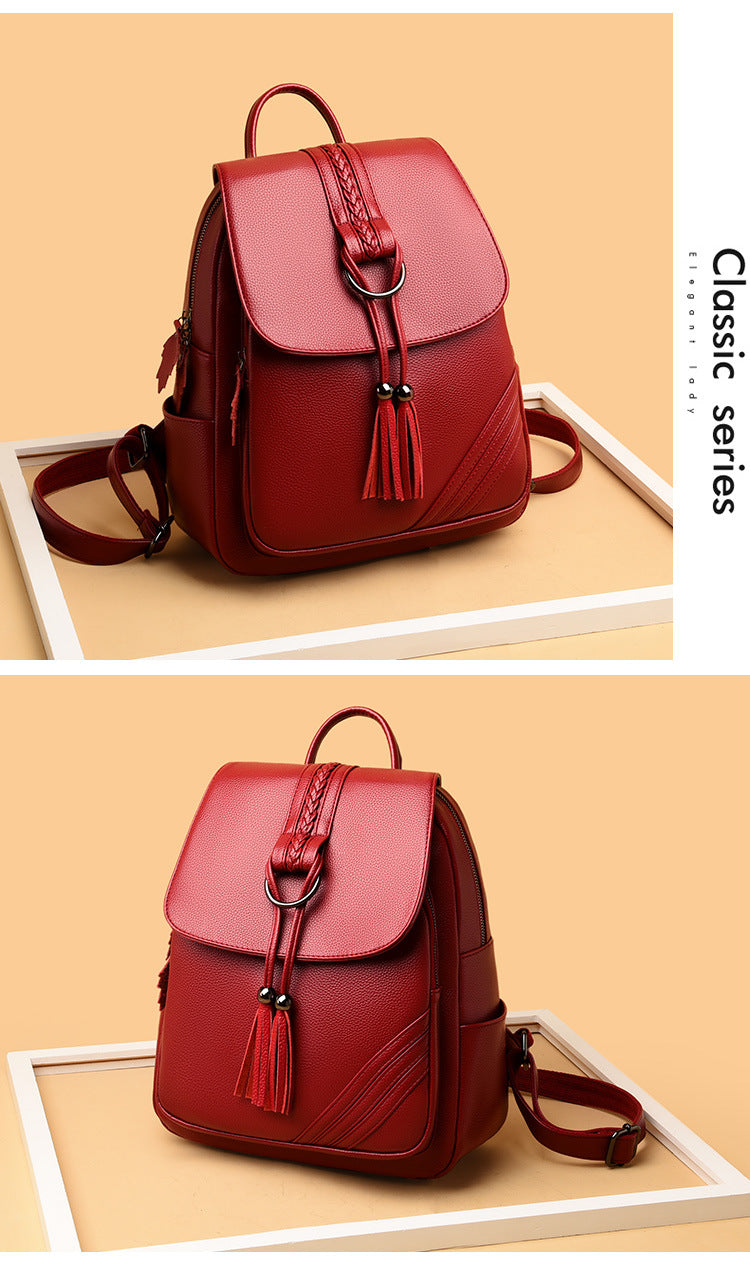 Backpack for Women, 2025 New Style, Tassel Pendant, Large Capacity Mommy Bag, Student School Bag, Outdoor Travel Bag, Export